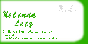 melinda letz business card